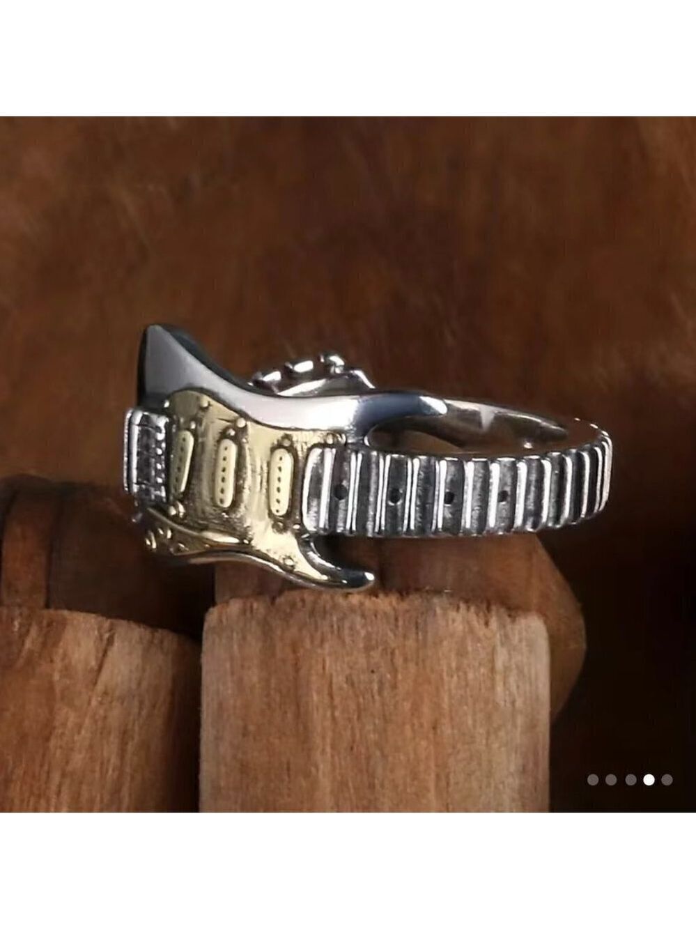 Boho Rocker Guitar Spoon Ring #841 - Picture 5 of 6